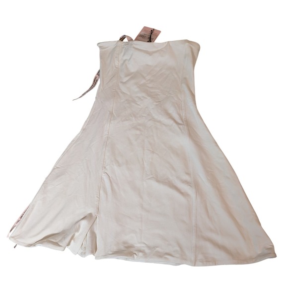 Oh Polly Brielle White Bandeau Mini Dress Strapless Side Split Modal US 4 NEW - Picture 5 of 10